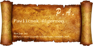 Pavlicsek Algernon névjegykártya